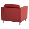 Pemberly Row Contemporary Armchair In Dillon Lipstick Red Vinyl Fabric