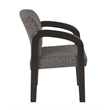 Pemberly Row Guest Chair in Ash Faux Leather with Espresso Finish Leg