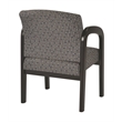 Pemberly Row Guest Chair in Ash Faux Leather with Espresso Finish Leg