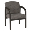Pemberly Row Guest Chair in Ash Faux Leather with Espresso Finish Leg