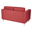 Pemberly Row Contemporary Loveseat In Dillon Lipstick Red Faux Leather