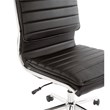Pemberly Row Armless Mid Back Faux Leather Chair in Black with Chrome Base