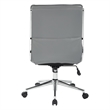 Pemberly Row Armless Mid Back Faux Leather Chair in Charcoal with Chrome Base
