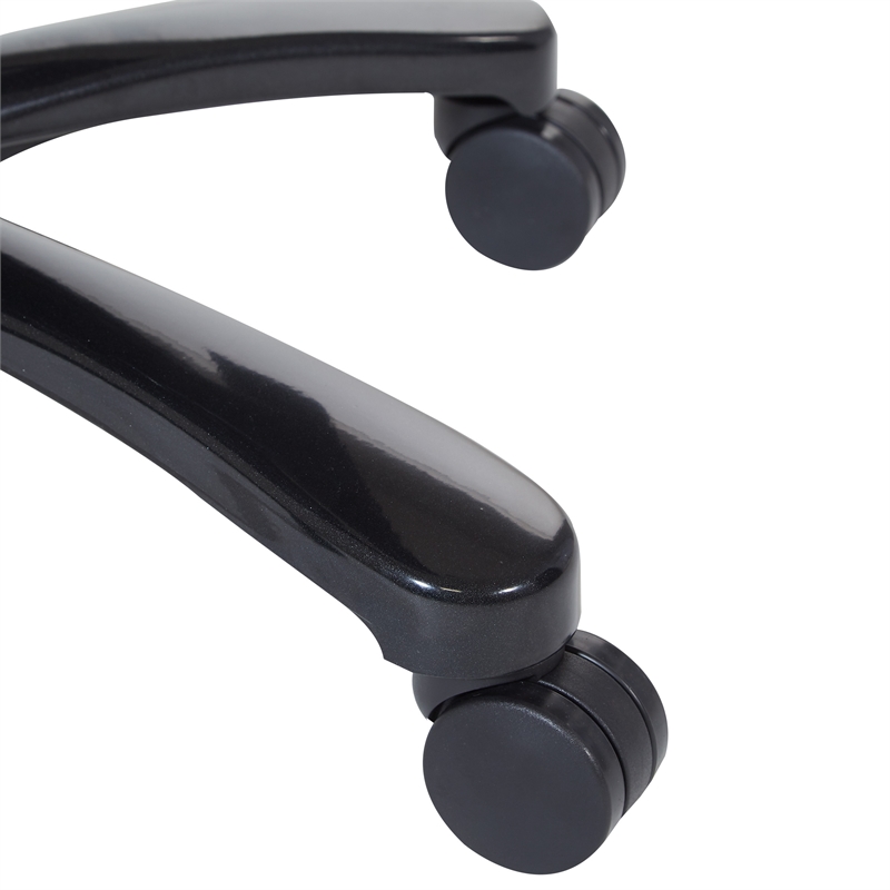 Pemberly Row Air Grid Ergonomic Chair with 2-Way Adjustable Arms in Black Fabric