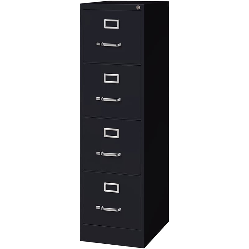Pemberly Row 22-in Deep Metal 4 Drawer Vertical File Cabinet Black (Set of 2)