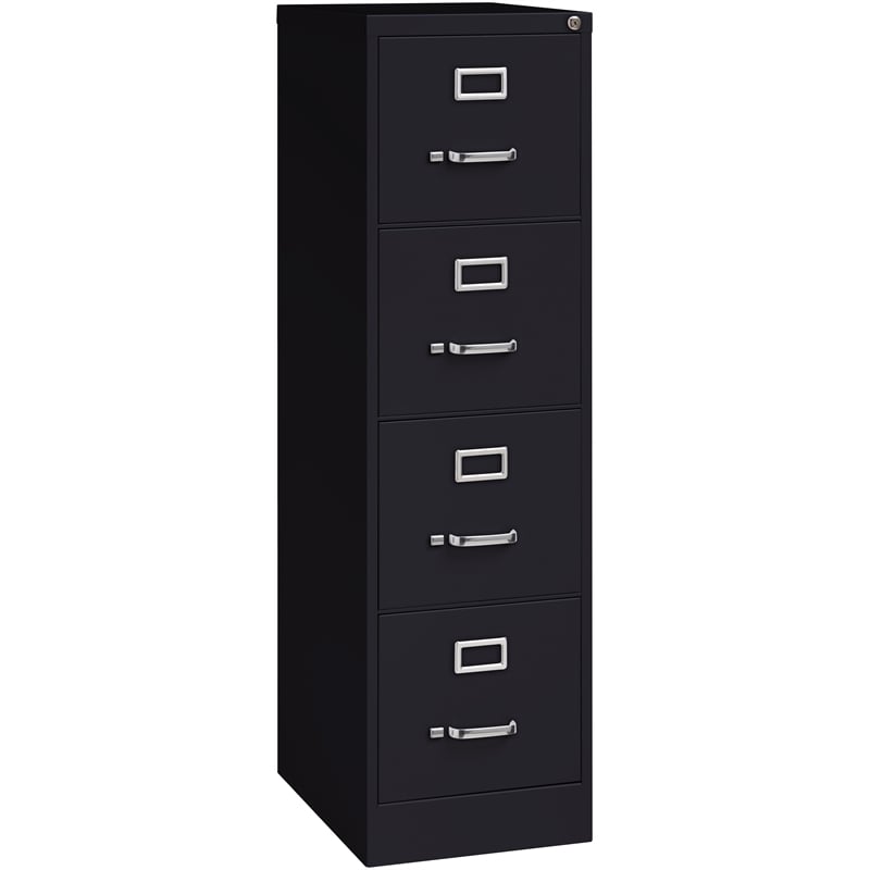 Pemberly Row 22-in Deep Metal 4 Drawer Vertical File Cabinet Black (Set of 2)