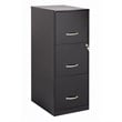 Pemberly Row Set of 2 4 and 3 Drawer Filing Cabinets in Black