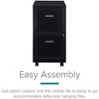 Pemberly Row 2 Set of 4 Drawer and Mobile 2 Drawer File Cabinet in Black