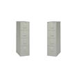 Pemberly Row 4 Drawer Metal Vertical Filing Cabinet Set in Light Gray (Set of 2)