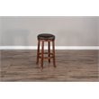 Pemberly Row Home Bar and Swivel Bar Stools in Vintage Mocha 3 Piece Set