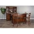 Pemberly Row Home Bar and Swivel Bar Stools in Vintage Mocha 3 Piece Set