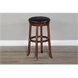 Pemberly Row Home Bar and Swivel Bar Stools in Vintage Mocha 3 Piece Set