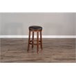 Pemberly Row Home Bar and Swivel Bar Stools in Vintage Mocha 3 Piece Set