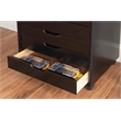 Pemberly Row Transitional Six Drawer Wood Rolling Storage Cart in Black
