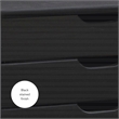 Pemberly Row Transitional Six Drawer Wood Rolling Storage Cart in Black