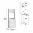 Pemberly Row Modern 3-Door Engineered Wood Pantry Cabinet in White