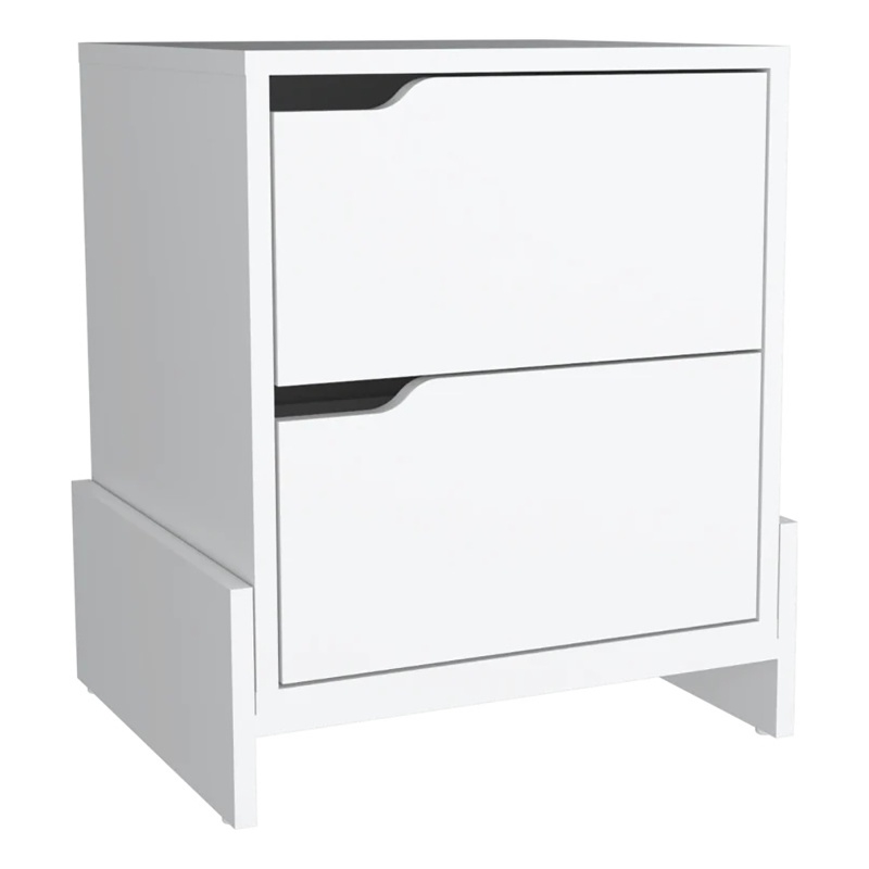 Pemberly Row Modern 2-Drawer Engineered Wood Nightstand in White