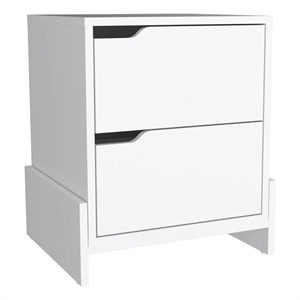 Pemberly Row Modern 2-Drawer Engineered Wood Nightstand in White