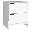 Pemberly Row Modern 2-Drawer Engineered Wood Nightstand in White
