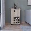 Pemberly Row Engineered Wood Bar Cart with 6 Built-in Wine Rack in Gray