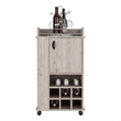 Pemberly Row Engineered Wood Bar Cart with 6 Built-in Wine Rack in Gray