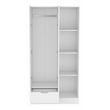 Pemberly Row Engineered Wood Armoire with 4-Tier Open Shelves in White