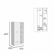 Pemberly Row Engineered Wood Armoire with 4-Tier Open Shelves in White