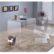 Pemberly Row Pure Decor Lucite and Acrylic Student Desk in Clear