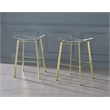 Pemberly Row Plastic Bar Stool Chair Set of 2 in Clear - Saddle Seat & Footrest