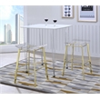 Pemberly Row Plastic Bar Stool Chair Set of 2 in Clear - Saddle Seat & Footrest