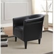 Pemberly Row Traditional Faux Leather Club Chair in Black Finish