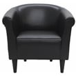 Pemberly Row Traditional Faux Leather Club Chair in Black Finish