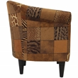 Pemberly Row Traditional Fabric & EPS Club Chair in Brown Finish