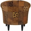 Pemberly Row Traditional Fabric & EPS Club Chair in Brown Finish