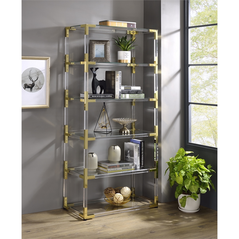 Pemberley Row Acrylic Clear Bookcase Rectangular 71