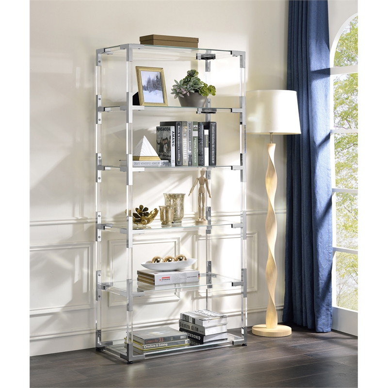 Pemberley Row Lucite Clear Bookcase Rectangular 71