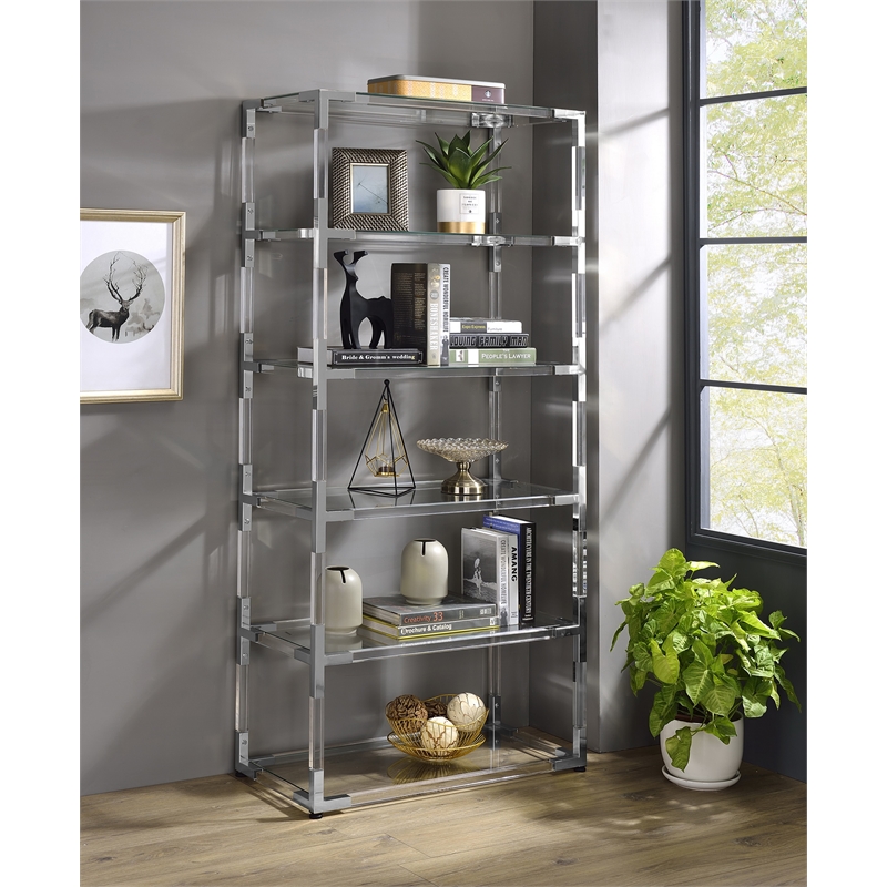 Pemberley Row Lucite Clear Bookcase Rectangular 71