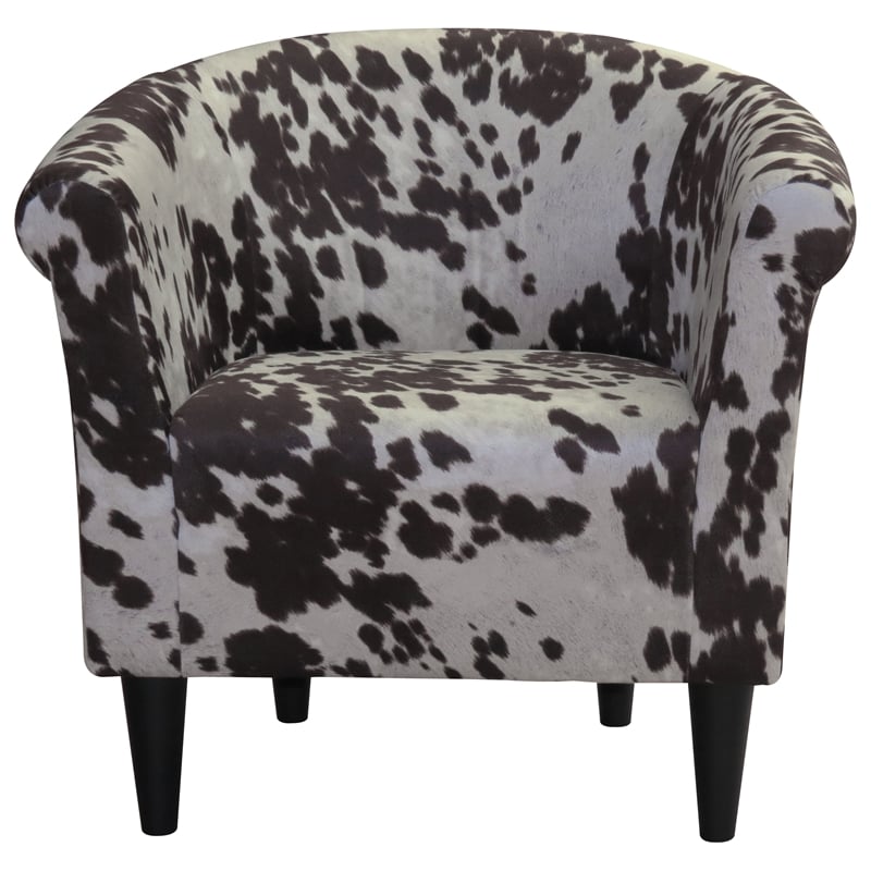 Pemberly Row Traditional Fabric & EPS Club Chair in Brown / White