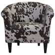 Pemberly Row Traditional Fabric & EPS Club Chair in Brown / White