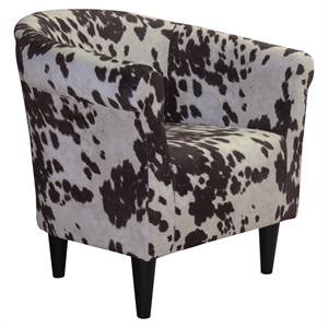 Pemberly Row Traditional Fabric & EPS Club Chair in Brown / White