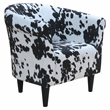 Pemberly Row Traditional Fabric & EPS Club Chair in Black / White