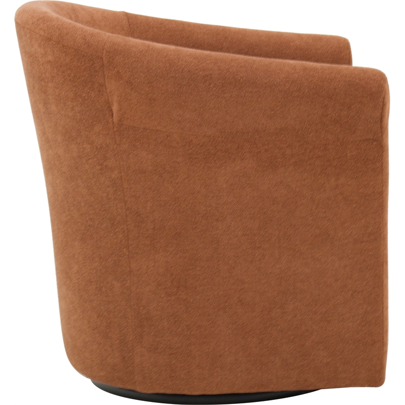 Pemberly Row Traditional Polyester Fabric Club Chair in Orange