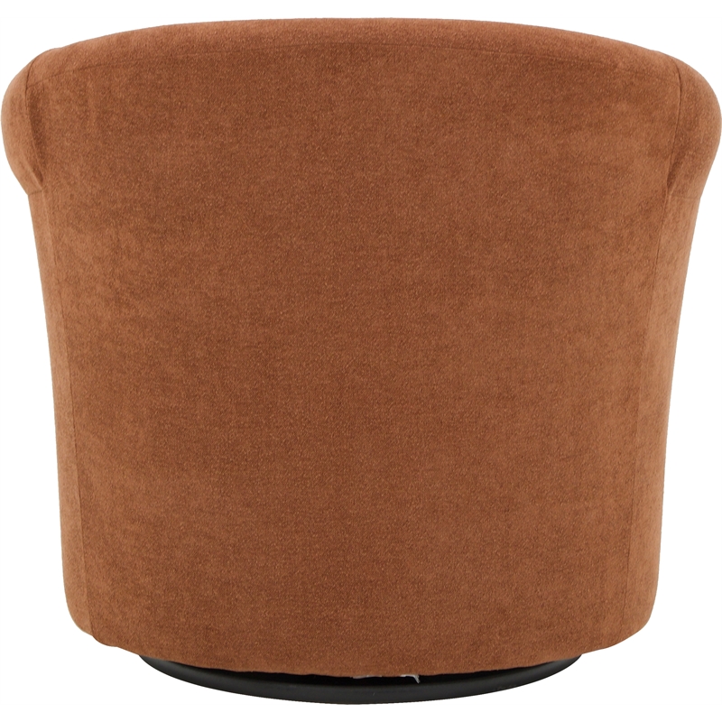 Pemberly Row Traditional Polyester Fabric Club Chair in Orange