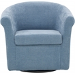 Pemberly Row Traditional Polyester Fabric Club Chair in Light Blue