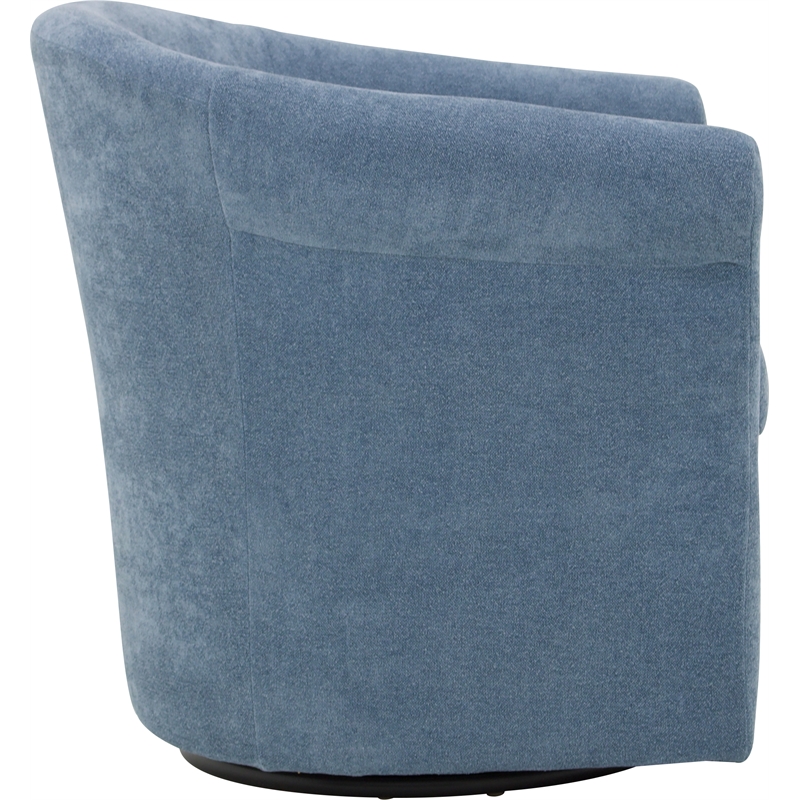 Pemberly Row Traditional Polyester Fabric Club Chair in Light Blue