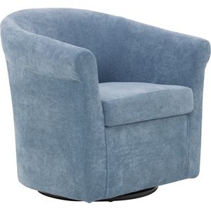 Pemberly Row Traditional Polyester Fabric Club Chair in Light Blue