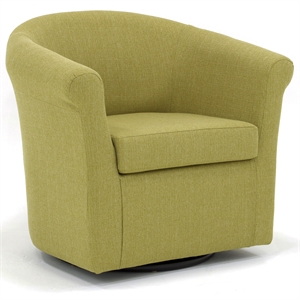 Pemberly Row 19&quotH Polyester Fabric Swivel Club Chair in Green