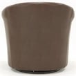 Pemberly Row Traditional Faux Leather Swivel Club Chair in Brown