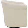 Pemberly Row Traditional Fabric Swivel Club Chair in Ivory Finish