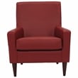 Pemberly Row Traditional Faux Leather Arm Chair in Red Finish
